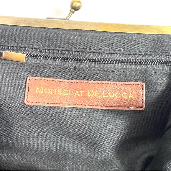 Monserat De Lucca Chain Fringe Leather Clutch Brown - Picture 4 of 11